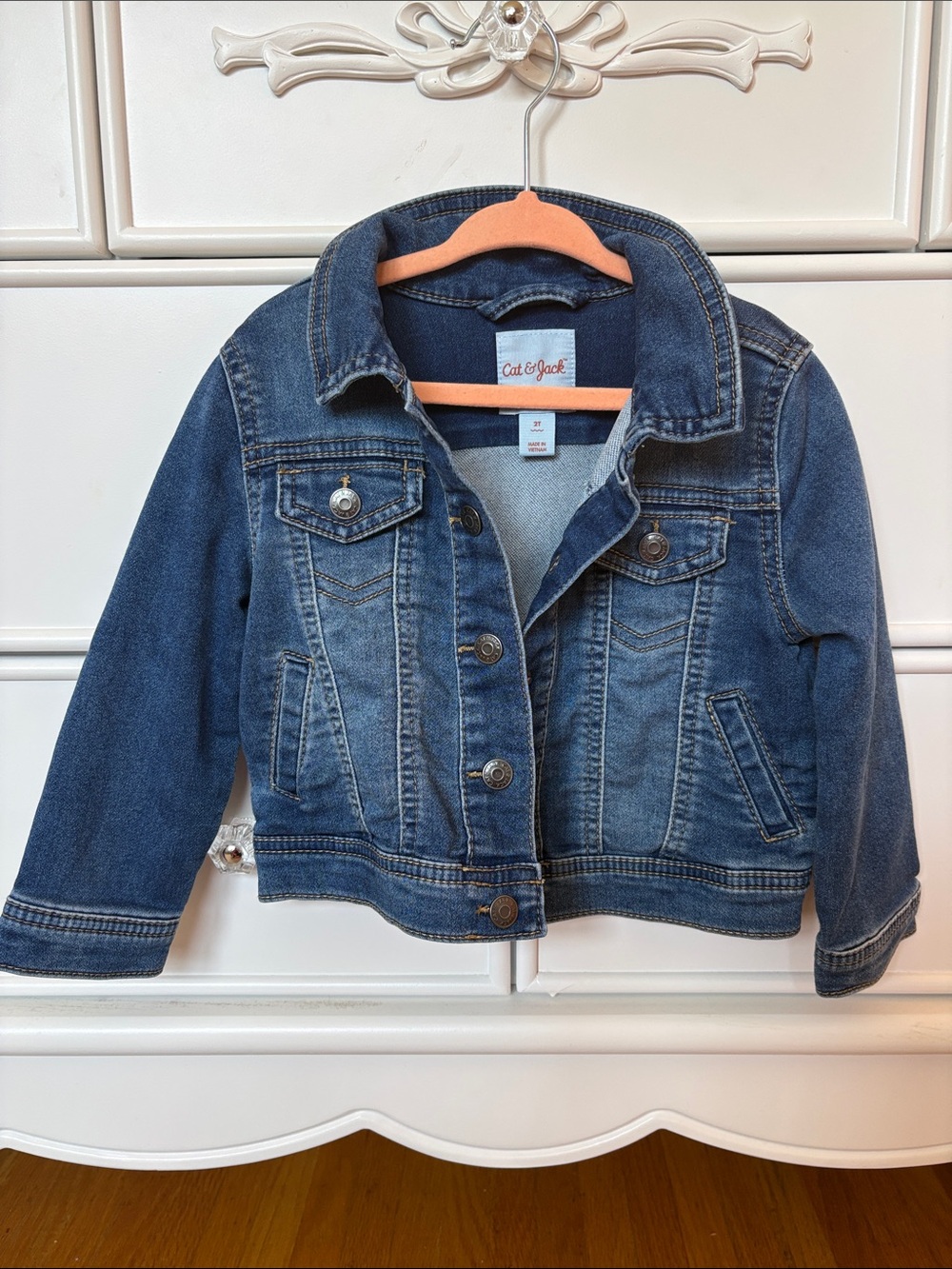 Cat & Jack Girls' Blue Denim Jacket - Classic Jean Coat